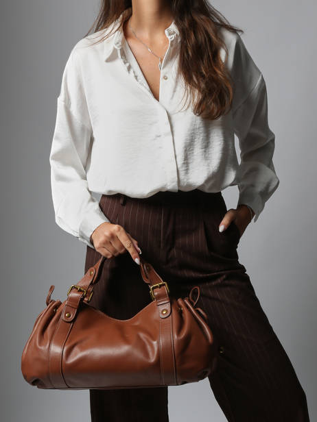 Schoudertas Icone Leder Gerard darel Bruin icone DCS01410 ander zicht 1